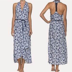 Helen Jon Island Sol Sleeveless Kimono Dress Navy Size Small